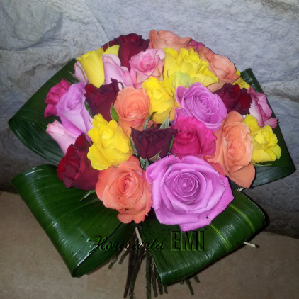 Bouquet compacto 30 rosas